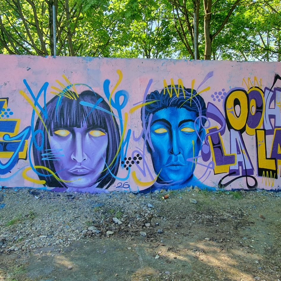 étalage de technique entre graffiti et art figuratif contemporain